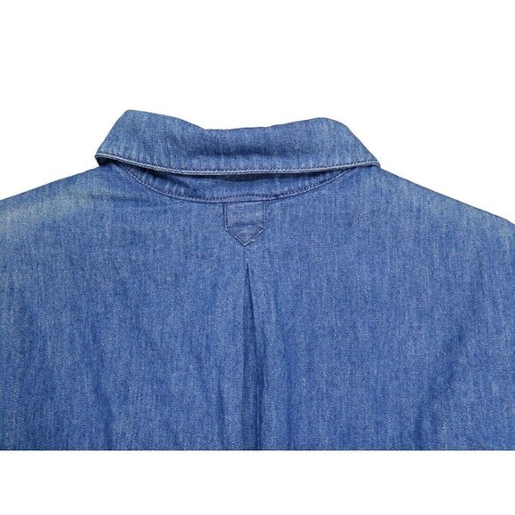 VTG Outback Trading Co‎ Mens M Denim Shirt Blue Short Sleeve Pockets Western - Picture 5 of 9